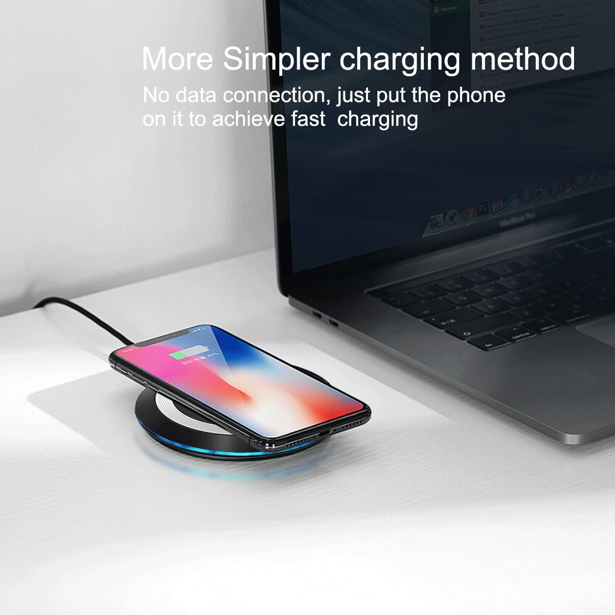 Samsung Fast wireless charger, OSCOO Qi wireless charger for iPhone X, iPhone 8/8 Plus, Samsung Note 8/S8/S8 Plus, Nokia 8, Note 5, S6 Edge+/S6/S6 Edge/S7 Edge,and All Qi-Enabled Devices.(fast black)