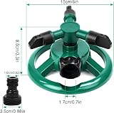 ENJSD Garden Sprinkler Automatic 360° 3 Arm Watering System 2-32 Ft view 8