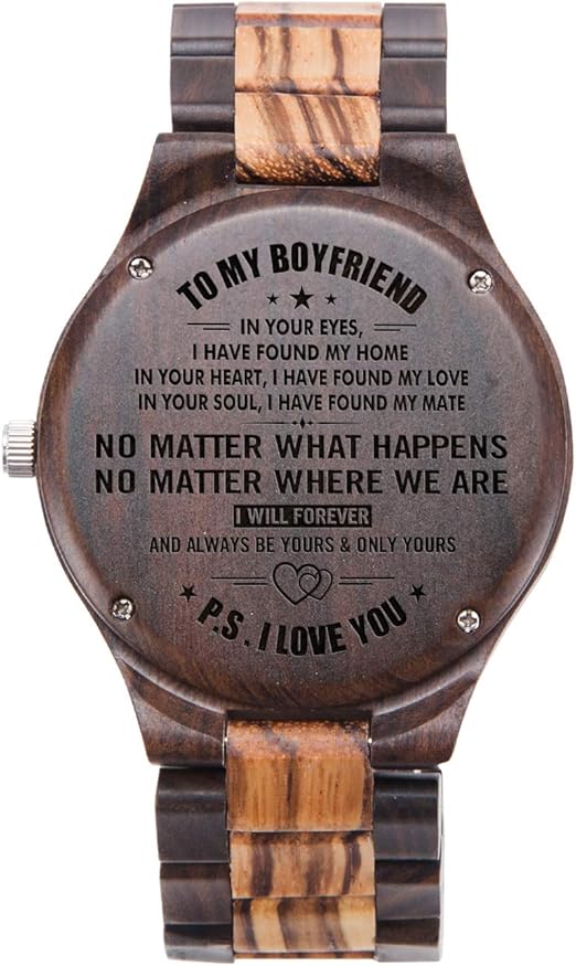 Wood watch mens engraved Clearance