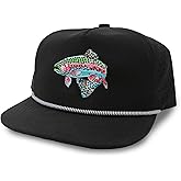 Gritty Bull Trout Hat for Men - Dri-Fit Snapback Fishing Cap with Embroidered Rainbow Trout - Performance Laser Back Hat