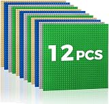 Lekebaby Classic Baseplates 12 Pack 10x10 Green Blue Grey Sand ABS Compatible