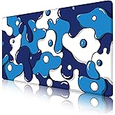 MEWOOCUE® Gaming Mouse Pad for Desk,Large Cute Mousepad Laptop,Japanese Geometric Blue Anime Mouse Mat,Long XXL Waterproof Keyboard Pads,Big Non-Slip Mouse Pads for Game Office Home（31.5 x 15.7 in）