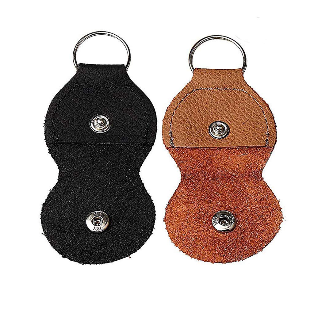 Kidirt, Guitar Leather Pick Holder 2 Pack Leather