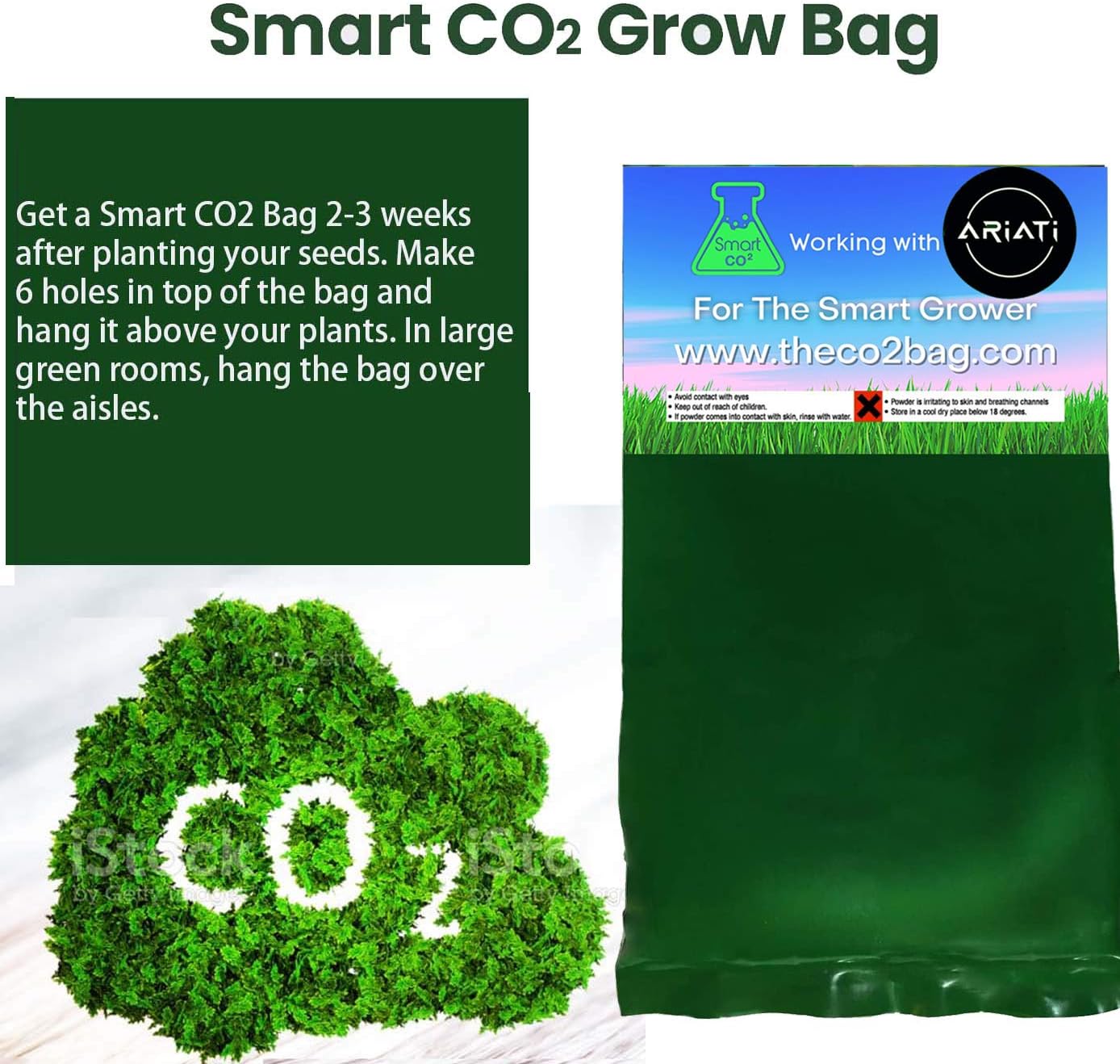 ARIATI UK CO2 Exhale Grow Bags Growing Tents Hydroponics Carbon Dioxide