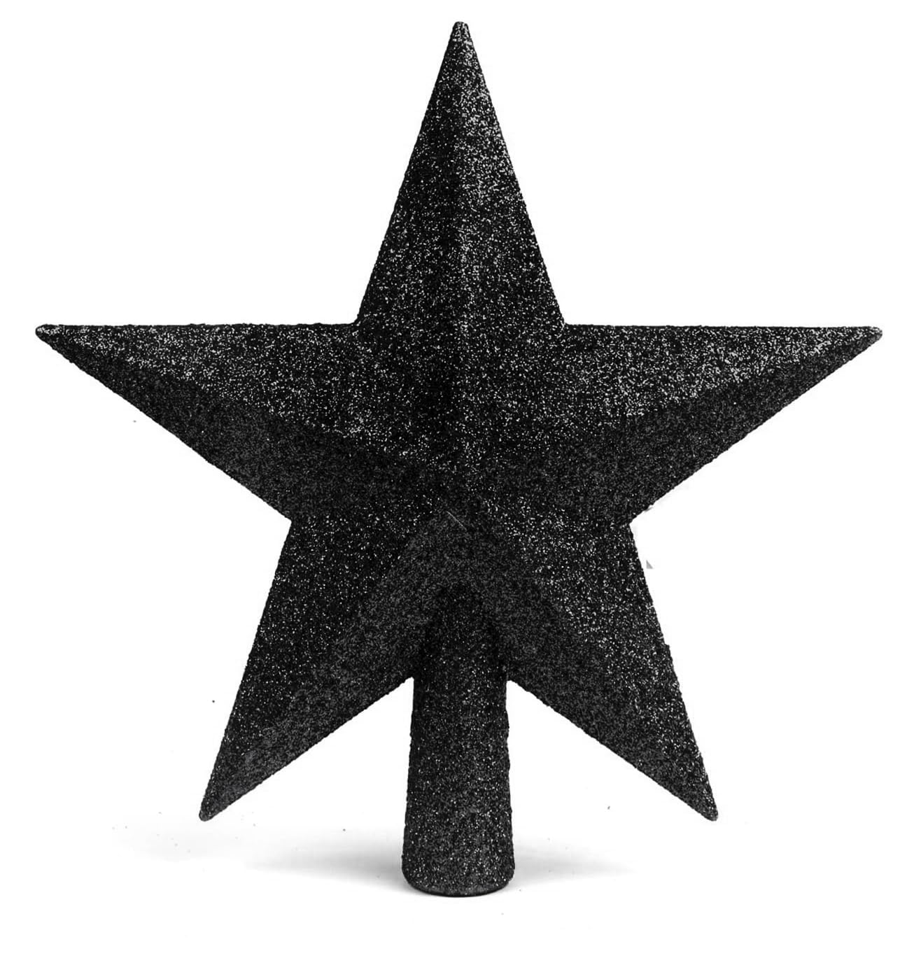 YYCRAFT Glitter Star Tree Topper Christmas Decoration-10 Inch,Black