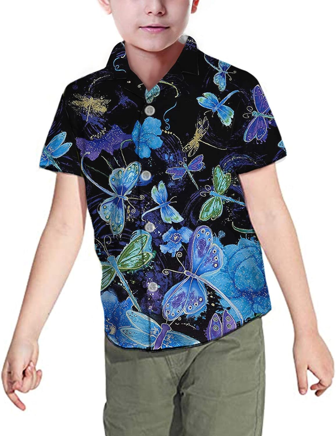 Belidome Boys Button Down Shirts, Kids Tops Tees, Short Sleeve Soft