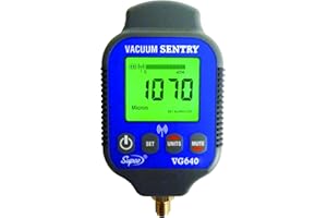 Supco VG640 Vacuum Sentry With Local Alarm, LCD Display, 0-19000 microns Range, 10% Accuracy, 1/4" Male Flare Fitting Connection