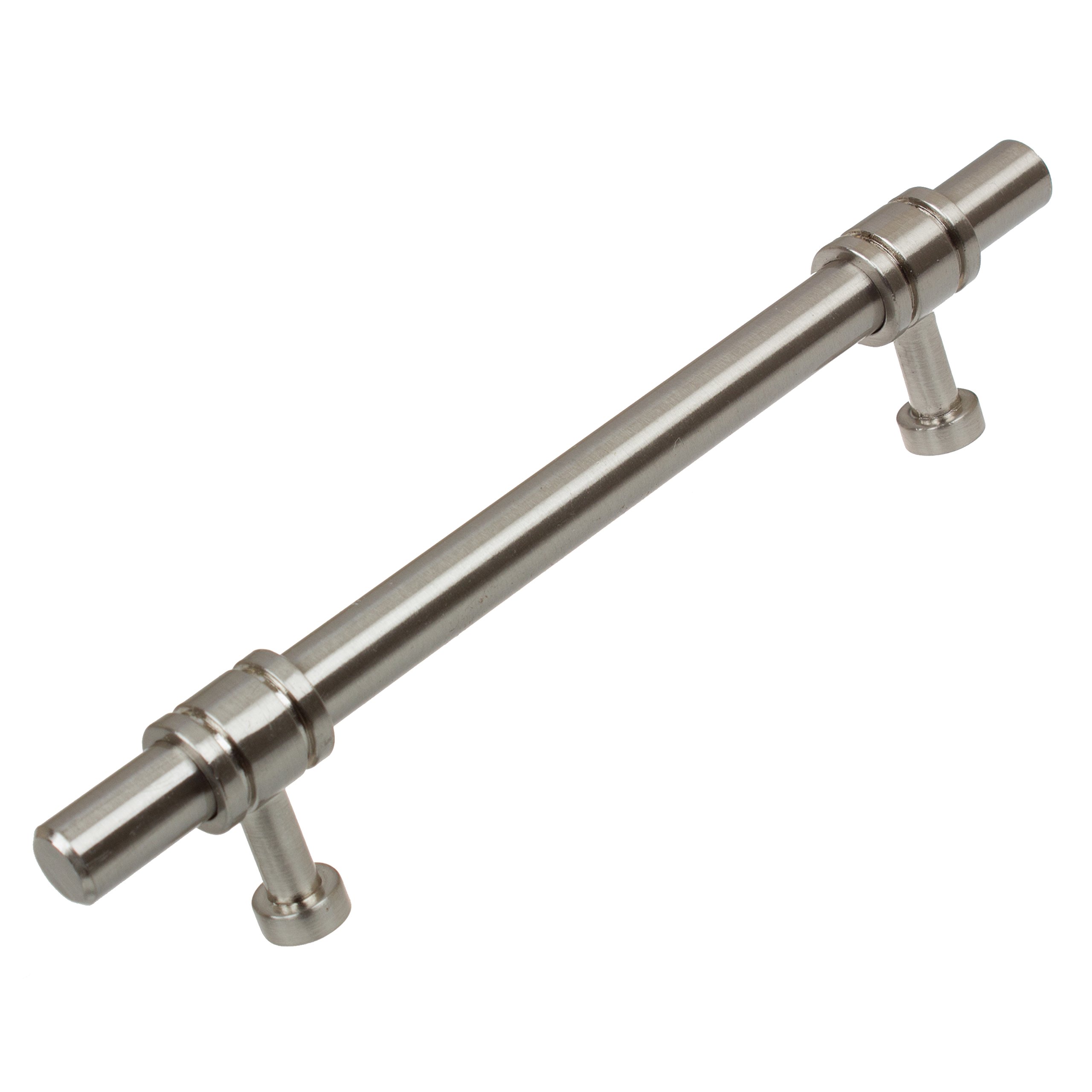 Photo 1 of GlideRite Hardware 4340-128-SN-10 5 inch CC Solid Steel Barrel Ring Cabinet Bar Pulls 10 Pack, 5", Satin Nickel Finish