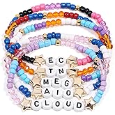 AICase for Megan Merch Moroney Gifts Toys Inspired Bracelets 5 Pcs Stackable Stretch Beaded Friendship Bracelets Figures Collection Costume Cosplay Merchandise Gifts for Fans Women Birthday Christmas
