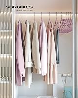 SONGMICS Velvet Hangers 50 Pcs Non-Slip 360° Hook Space-Saving Rose Gold view 4