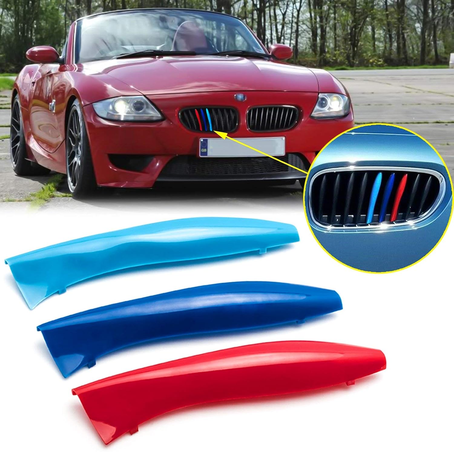 BMW Z4 E85 Grille Color Stripes - 9-Beam Sport Style Accents For 2002-2008 Models