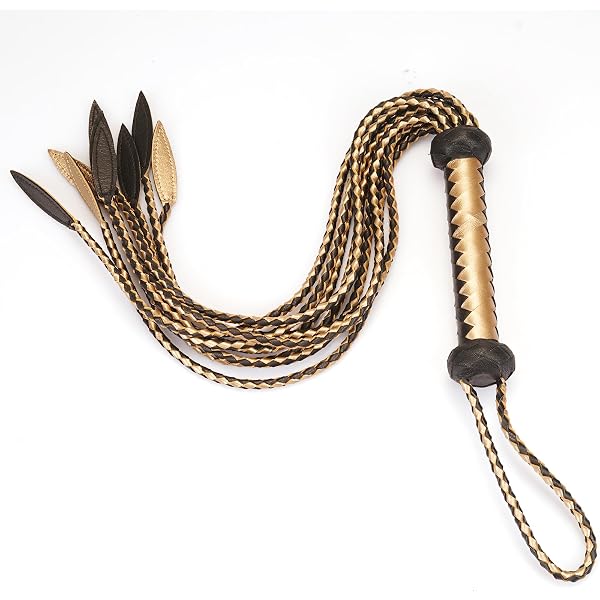 thumbnail image 2 of Cat O Nine Tails Whip With Metal Spikes Genuine Leather Cat O Nine Tails Whip   23cm Handle/59cm Tail (Red & Black) Cat Whip 2 of 14