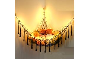 Meirenda Stuffed Animal Hammock with LED Light, Stuffed Animal Toy Net Hammock Hanging Stuffed Animal Storage Organizer Holde