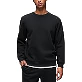 CRZ YOGA Cotton Fleece Lined Pullover Sweatshirts for Men - Crewneck Cozy Casual Athletic Daily Workout Sweat Shirt Tops