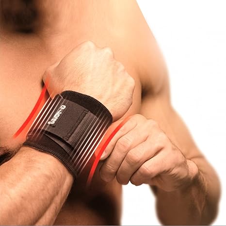 TURBO Med Handgelenkbandage mit Spannriemen bei Überlastung Sehnenscheidenentzündung Arthrose SCHWARZ TM850-9