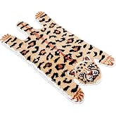 YulyreZome Leopard Bath Mat Cute Funny Non Slip Cheetah Print Bathroom Rug | 35.5x19.7in, Brown Cheetah Print, Soft Plush Microfiber, Tpr Backing, Machine Washable, Absorbent, for Bath, Shower, Door