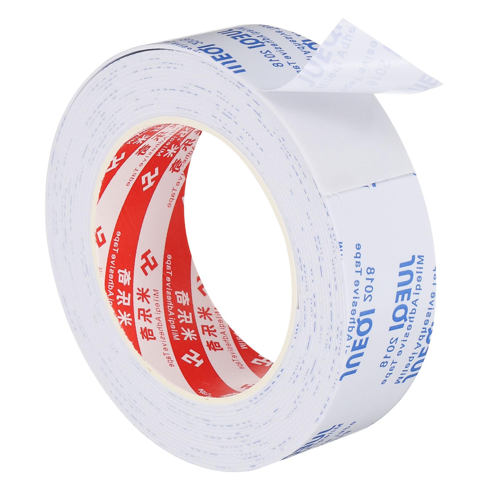 PATIKIL 5m/16.4ft Sealing Foam Tape, 35mm Wide 1mm Thick Single Sided Weather Stripping Door Furniture Seal Strip for Window Pipes Insulation, White