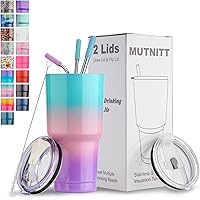 30 oz Tumbler with Lids and Straws,18/8 Stainless Steel Vacuum Insulated Coffee Tumbler,Insulated Travel Mug Water Cup with L