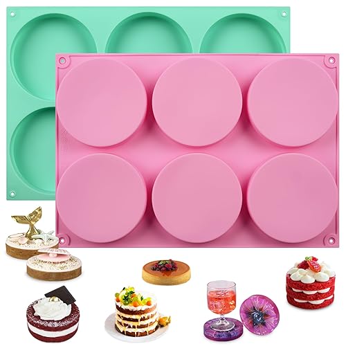 HUAKENER Pcs Silicone Muffin Top Pans for Baking, Inch Non-Stick Round  Baking Molds for Mini Cake, Muffin Top, Dessert, Hamburger, Sandwiches