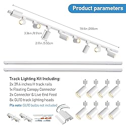 Hiiglxii 8-Light LED Track Lighting Kit with 6.6FT