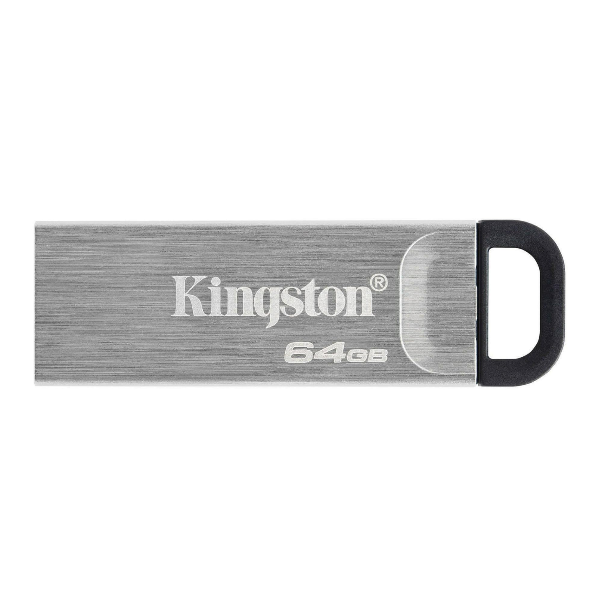 Kingston DataTraveler Kyson USB 3.2 Gen 1 Flash Drive 64GB - Stylish Capless Metal Case