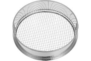 OFFSCH Soil Sifter for Gardening 8 Inch Stainless Steel Mesh Screen with 6Mm Holes for Efficient Outdoor Soil Rock Compost Se
