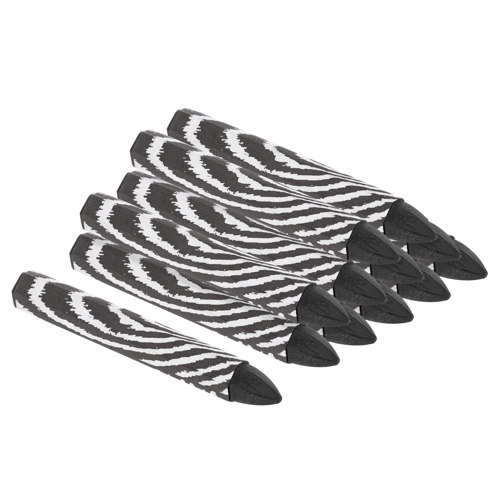 PATIKIL Lumber Marking Crayons, 12 Pack 4"x0.55" Hex Wax Tire Marker Drawing Crayons for Wood, Glass, Ceramics, Cartons, Cloth, Stone, Black