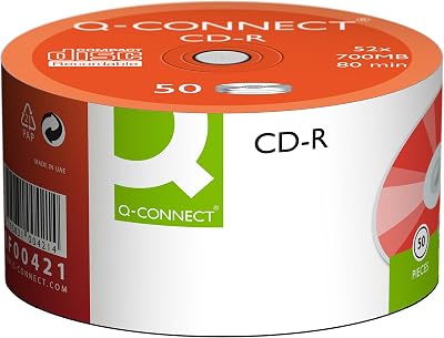 Q Connect CD-R 700MB 80min 52x Spindle Pack of 50 Recordable CDs