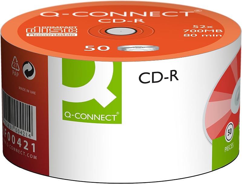 Q Connect CD-R 700MB 80min 52x Spindle Pack of 50 Recordable CDs