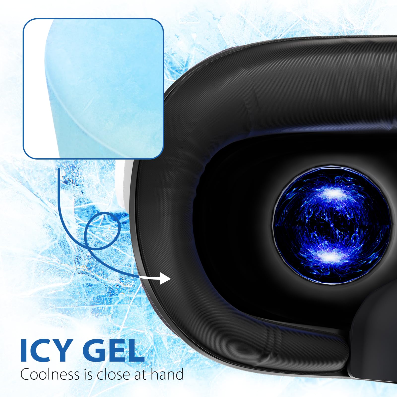 DESTEK Summer Choice Cooling Face Pad Compatible with Oculus Quest 2, Soft & Bouncy Face Cover Replacement, Dry Sweat-Wicking Comfort, with Secure Light-Blocking Nose Guard