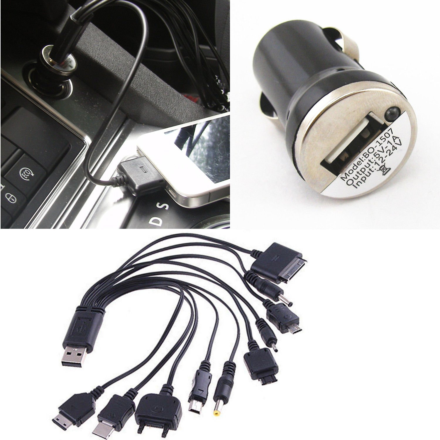 Sellify Auto Car Cigarette Lighter Usb Charger Multi Ports