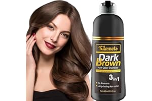 Kilomets Hair Color Shampoo 400ml- 100% Grey Coverage in Minutes- Ammonia Free Darkening Hair Coloring Shampoo- Gift for Mom 