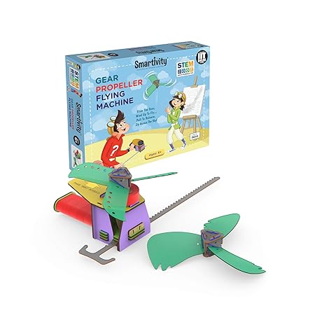 Smartivity Gear Propeller Flying Machine for 6+ Years Boys and Girls, STEM, Learning, Educational and Construction Activity Toy Gift (Multi-Color)