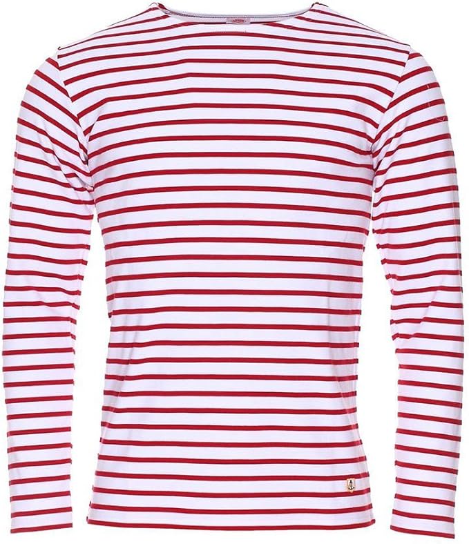 t shirt mariniere rouge et blanc homme