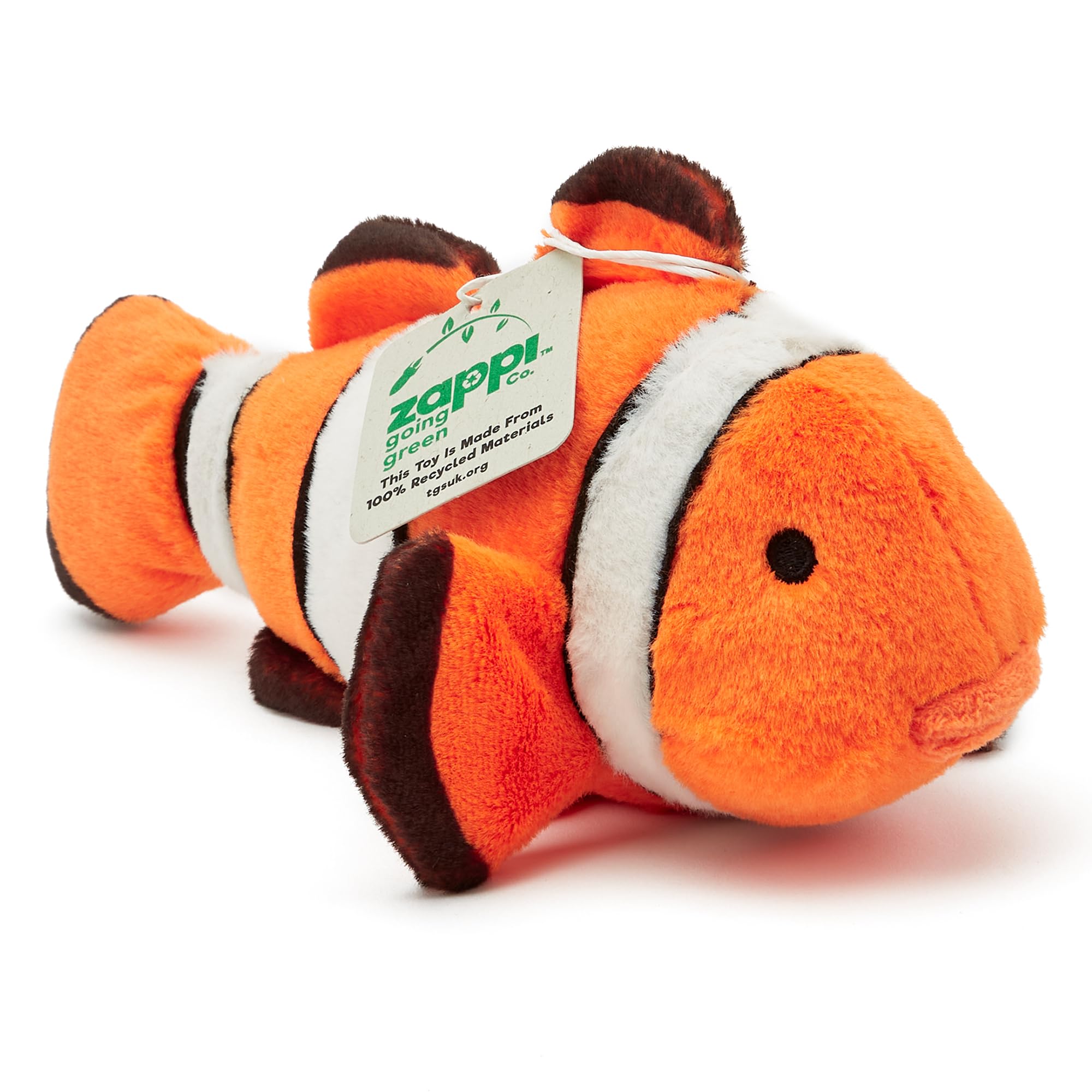 Zappi Co Ultra Soft Clown Fish Plush Toy (22 cm Length) - 100% Recycled, Eco-Friendly, Newborn Gift, Realistic Lifelike โ image 1
