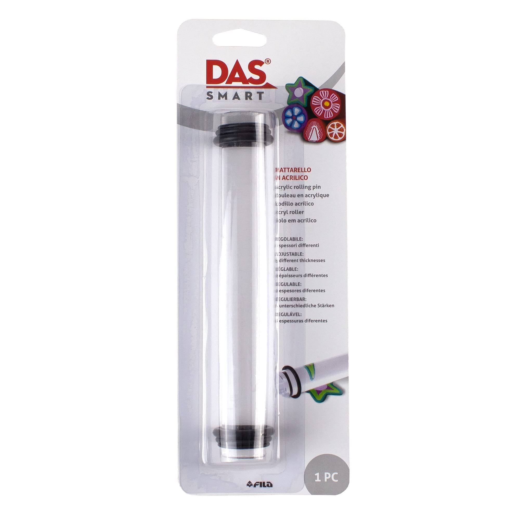 DAS Smart Clay Acrylic Roller Tool, Adjustable Rolling Thickness, For Professionals & Hobbyists