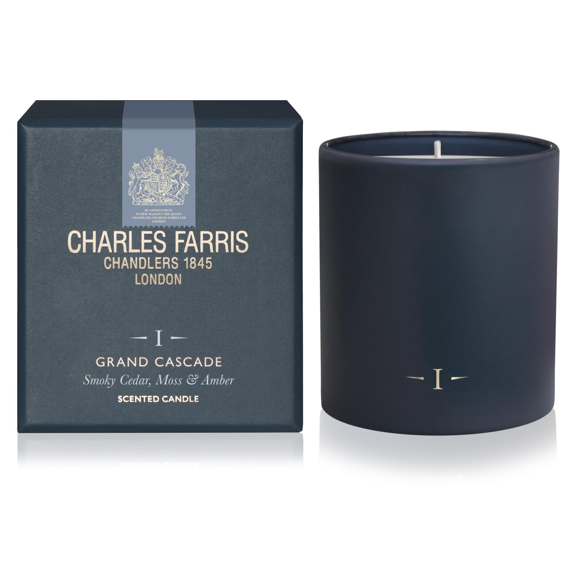 Charles Farris Luxury Scented Candle - Smoky Cedar, Moss & Amber - Artisan Hand-Finished Glass Jar, Made in England (Grand Cascade) — image 1