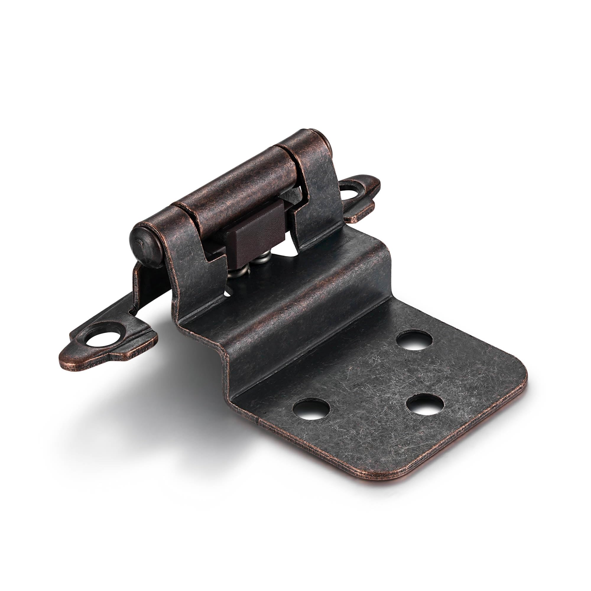 Photo 1 of Vallecloud 4 Pack (2 Pair) 3/8" Inset Antique Copper Self Closing Cabinet Hinges for Offset Kitchen Cabinet Door, Face Frame Semi Concealed Hinges