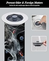 Hibbent Kitchen Sink Strainer and Plug Combo 3-in-1 70-86mm Stainless ABS view 3