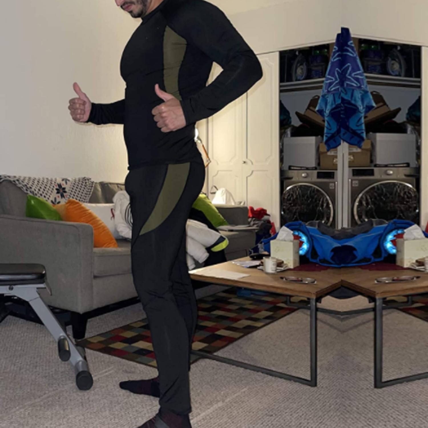 RIOJOY Men's Thermal Underwear Cold Weather Mens Shirts Fleece Lined Base Layer Long Thermal Set at  Men’s Clothing store