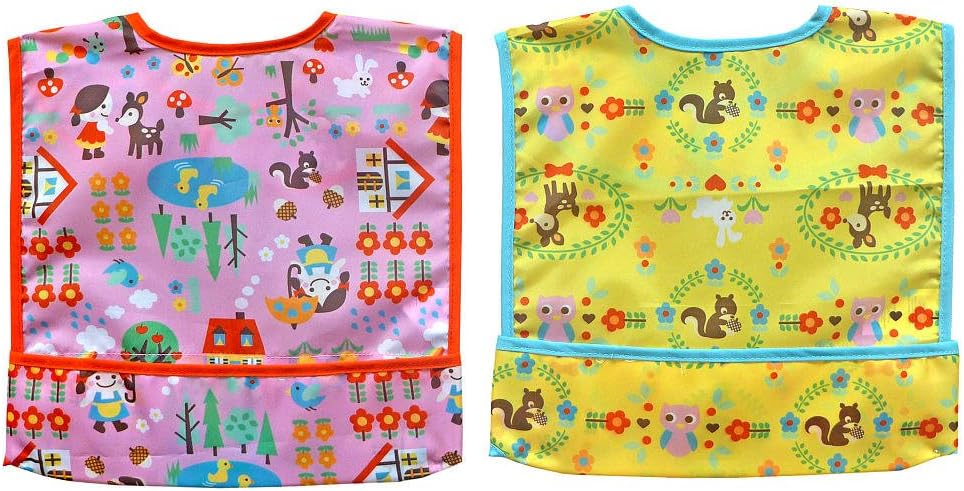 Hamco Girl 2 Pack Crumb-catcher Forest Bib
