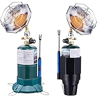 Portable Propane Camping Heater 2-in-1, 6200BTU with Cup Holder & Cylinder Base, Cordless Patio Heater for Tent, Garage, Fish