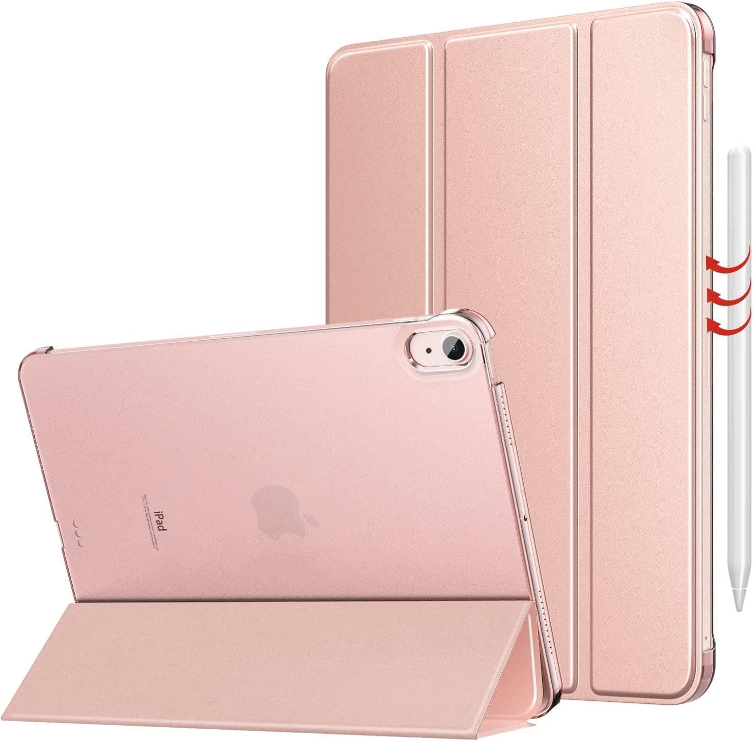 Smart and Slim Magnetic Stand Case for iPad Mini (2021) iPad Mini 6th Generation 8.3 inch with Auto Sleep-Wake Function (Rose Gold)