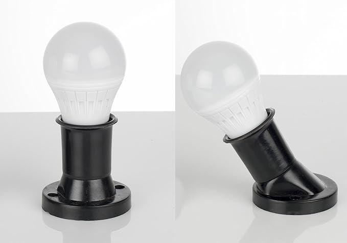 Sparkel Plastic 12V Solar 5W DC Bulb with Straight and AngLed Batten Holder for Household Use(Black, SPLedB-502BB) - Pack of 2