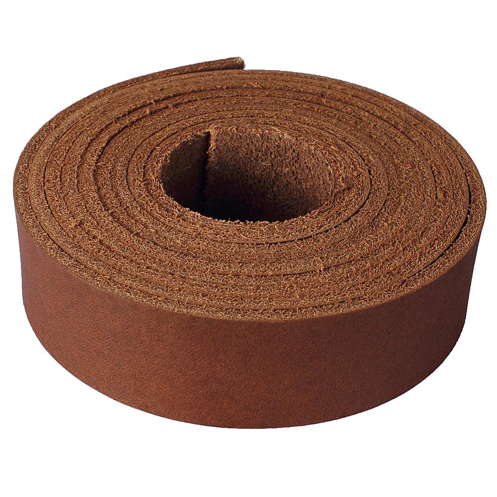 LolliBeads (TM) Genuine Leather Strap Leather Strip 1 Inch Wide and 72 Inches Long, Brown