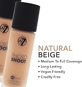 W7 Photo Shoot 16Hr Natural Beige Liquid Foundation 28ml Long Lasting Matte view 3