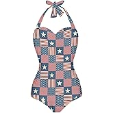 ZIATUBLES One Piece Swimsuit Women's Cosy Swimwear with Halter Strap Bathing Suit Monokini for Ladies Swimming Surfing