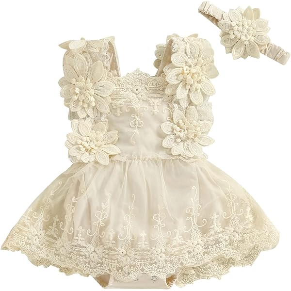 Amazon.com: Newborn Baby Girl Lace Rompers Birthday Princess