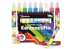GooBoom Candle Wax Pen, 9-Color Candle Painting kit for DIY Projects, Birthday Party, Special Occasions Create Colorful Candl