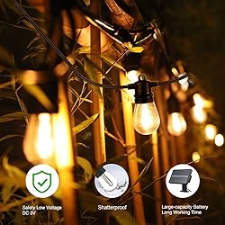 SUNTHIN Outdoor Solar String Lights, 48ft Solar
